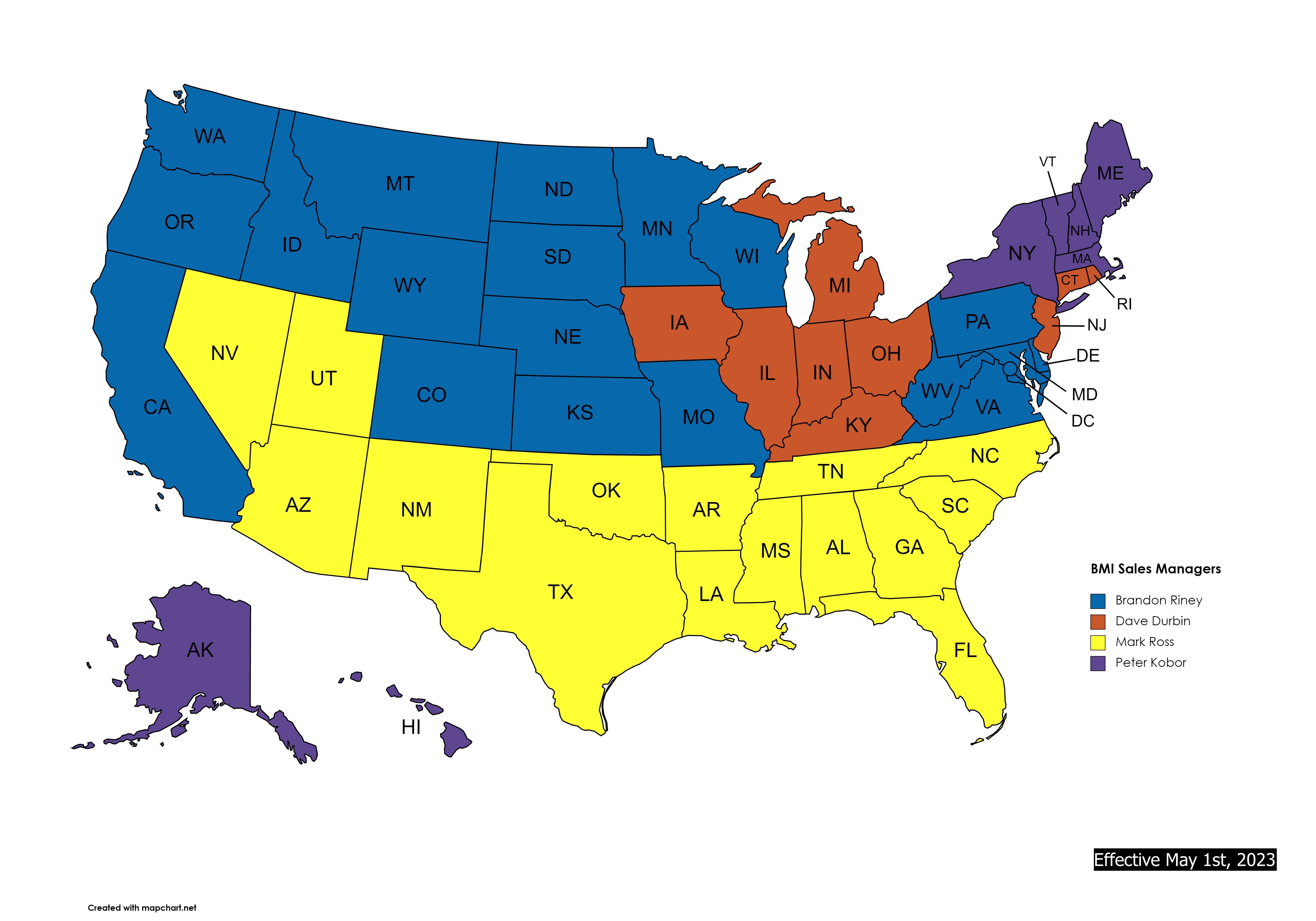 Sales Manager Map May 2023